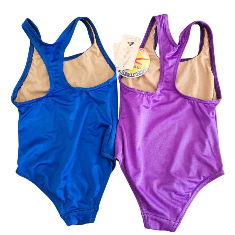 NWT 3 Speedo Girls Swimsuits Size 4 One Piece Two Piece Y2K Vintage Deadstock - Picture 3 of 13